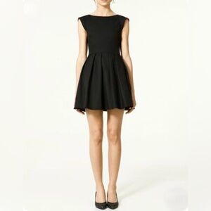 Zara TRF Womdn’s Pleated Fit & Flare Black Dress